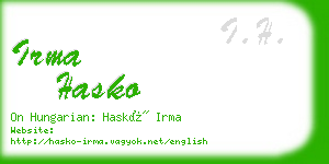 irma hasko business card